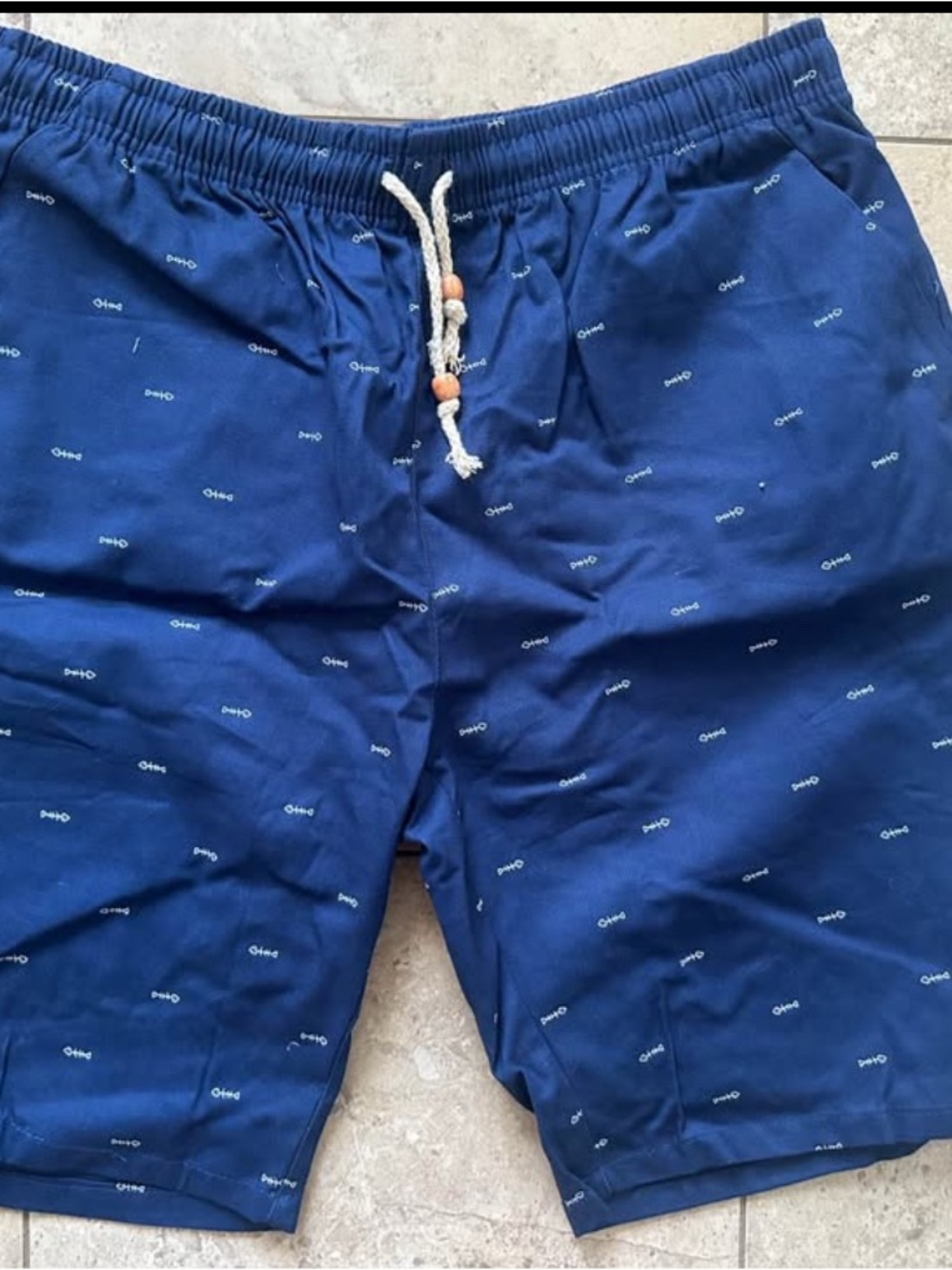 SHEIN Navy Swim Trunks with Rope Drawstring